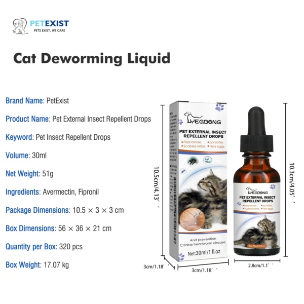 Cat Deworming Liquid Pet Dewormer